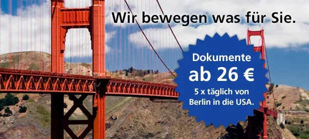 LTI USA Special Dokumentsendungen für 26 Euro 5 x täglich von Berlin in die USA